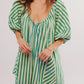 Striped Casual Loose Deep V Wide-leg Romper