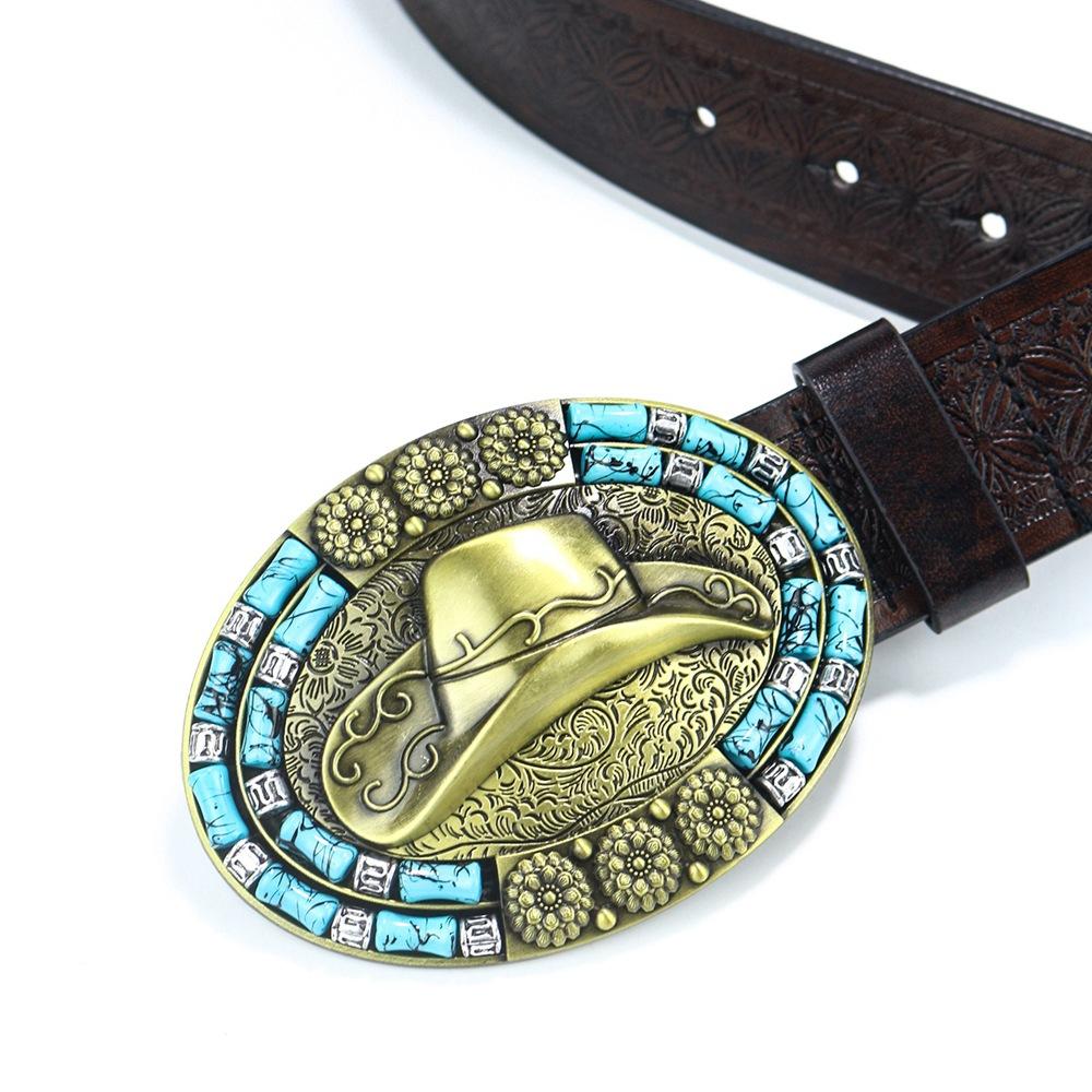 Men's Hat Leather Belt