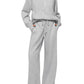 Casual Zip Up Sweatshirt & Wide Leg Sweatpants