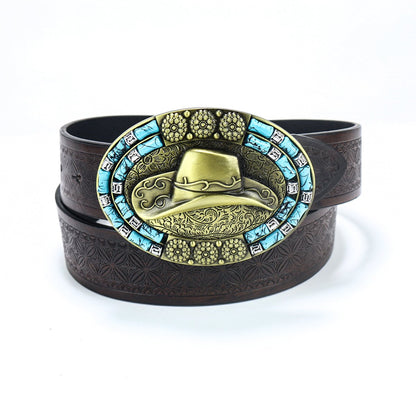 Men's Hat Leather Belt