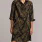 3/4 Sleeve Paisley Jacquard Dress