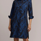 3/4 Sleeve Paisley Jacquard Dress