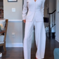 V Neck Cardigan Sweater and Knit Barrel Pants