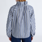 Ruffled Neck Adjustable Bow Balloon Sleeves Blouse