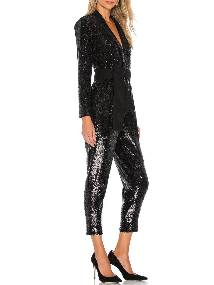 Black Sequined Jumpsuit