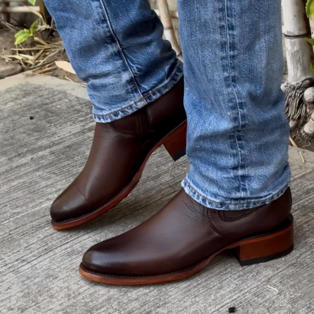 Men's Brown Deerskin Ankle Boots