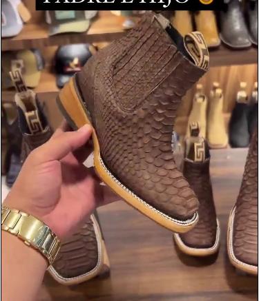 Couple's Wild West Eel Skin Toe Boot