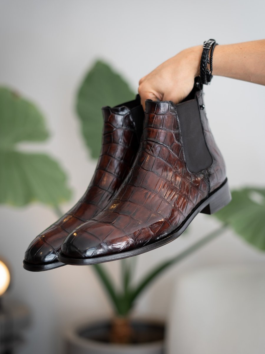 Exquisite Crocodile Chelsea Boots