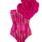 3D Pink Flower Two-piece Swimsuit