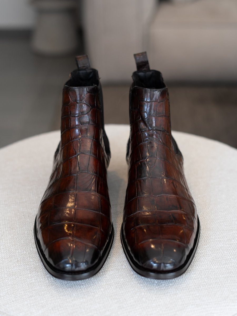 Exquisite Crocodile Chelsea Boots