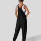 Adjustable Strap Button Multiple Pockets Jumpsuit