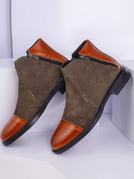 Men's Suede Zip-Up Boots