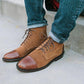 Men's Boots Embroidery Retro Formal Shoes