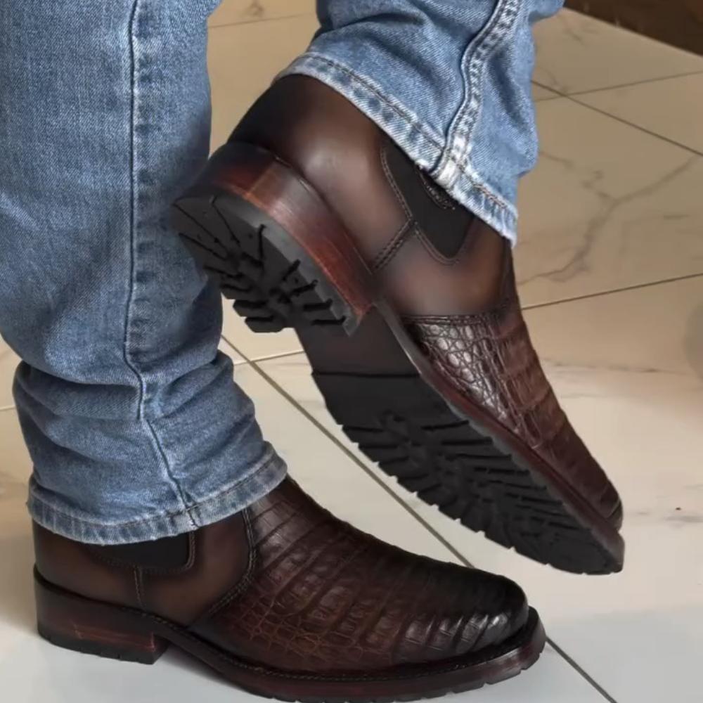 Men's Crocodile Leather Ankle Boots