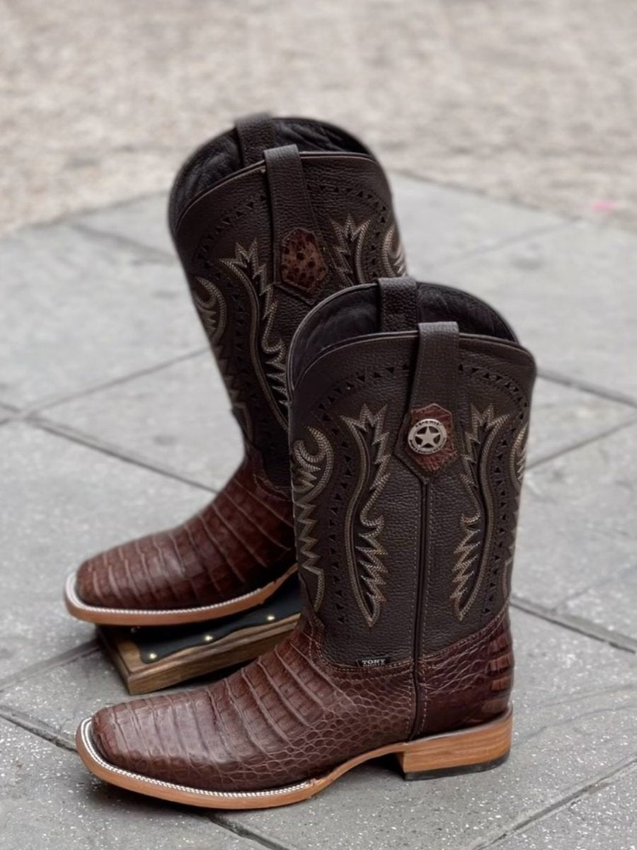 Men's Square Toe Embroidered Western Boots