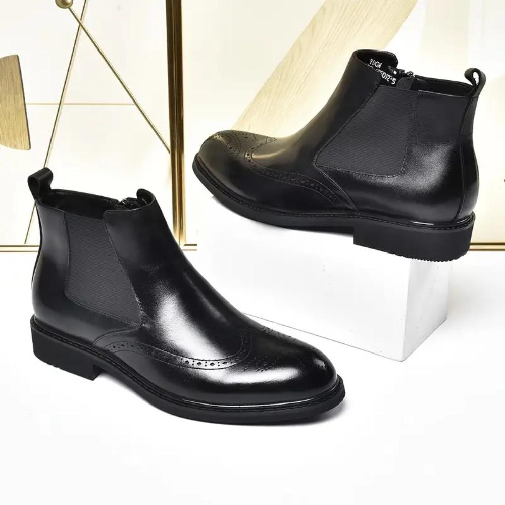 Men's Solid Mid-Top Chelsea Boots