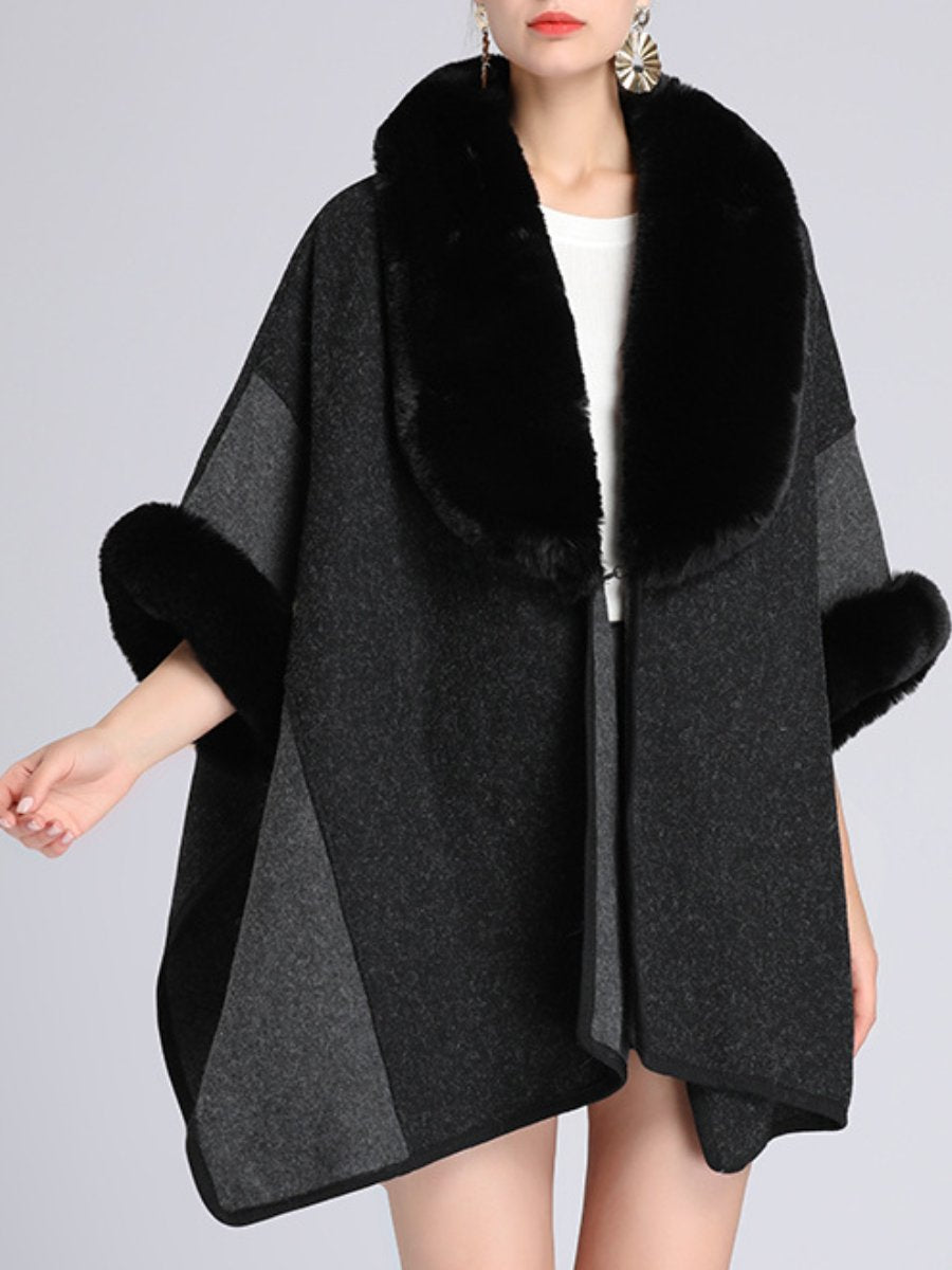 Fur-collar Cape Coat