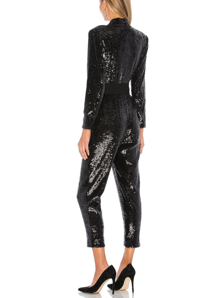 Black Sequined Jumpsuit