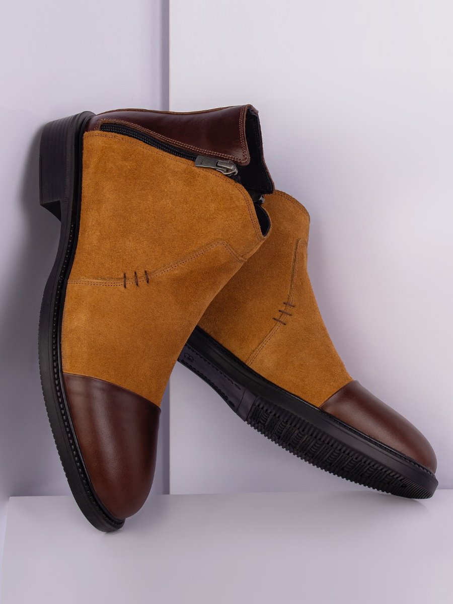 Men's Suede Zip-Up Boots