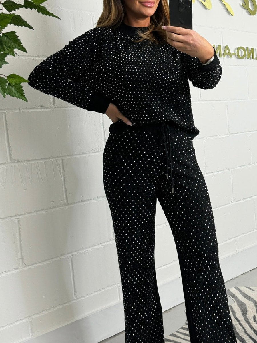 Soft Knit Studded Jumper & Trouser Set