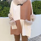 Brown and White Plush Coat