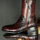 Genuine Ostrich Square Toe Western Cowboy Boot