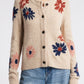 Crewneck Cotton Floral Cardigan