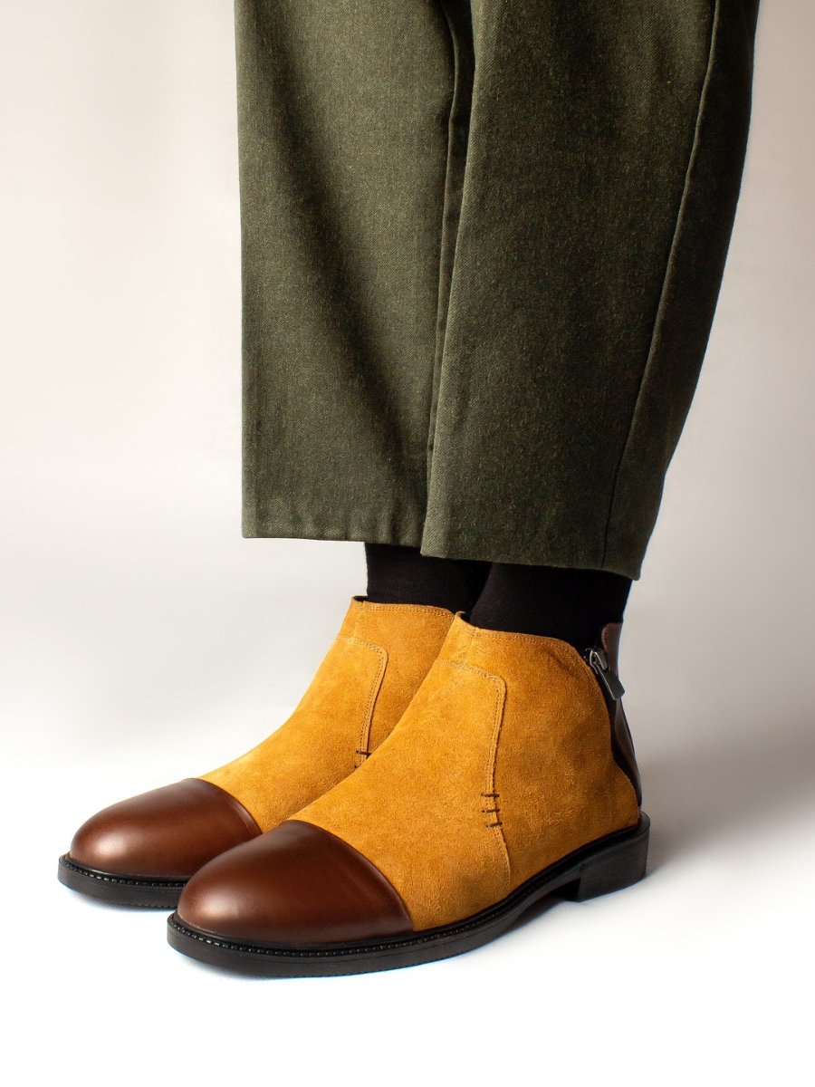 Men's Suede Zip-Up Boots