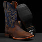 New Brown Bull Hide Square Toe Boots