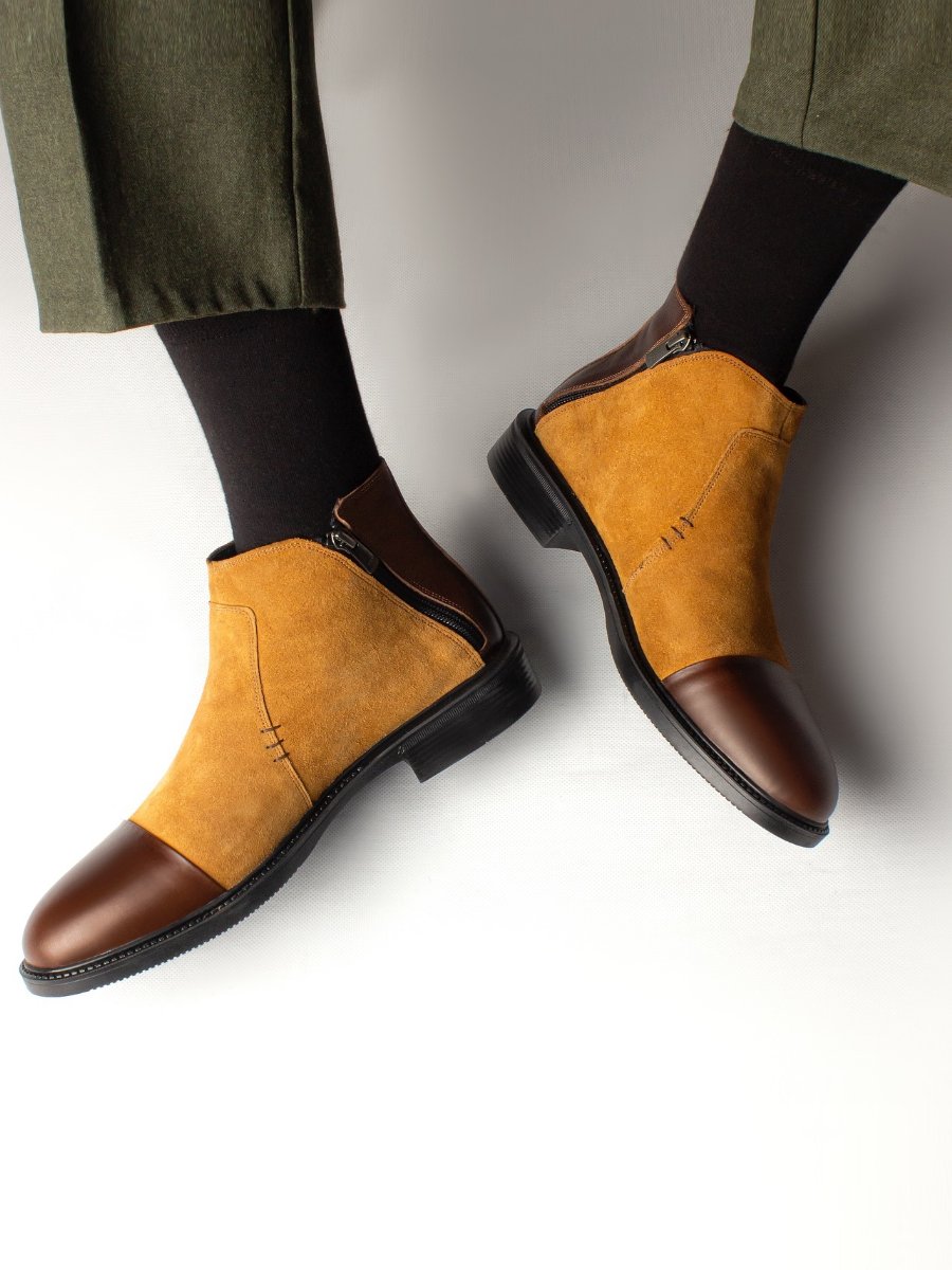 Men's Suede Zip-Up Boots