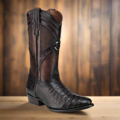 Men's Western Cowboy Caiman Leather Boots