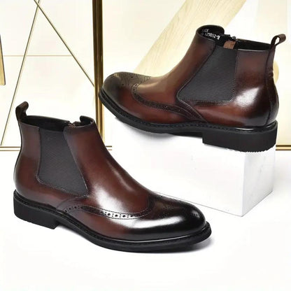 Men's Solid Mid-Top Chelsea Boots