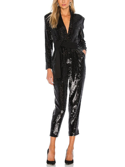 Black Sequined Jumpsuit